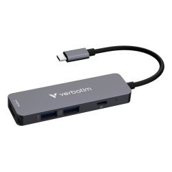 Verbatim 32155 hub & concentrateur USB 3.2 Gen 1 (3.1 Gen 1) Type-C 5000 Mbit/s Gris Verbatim 32155 hub & concentrateur USB 3.2 Gen 1 (3.1 Gen 1) Type-C 5000 Mbit/s Gris