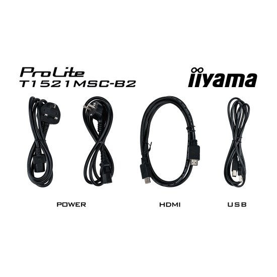 iiyama ProLite T1521MSC-B2 écran PC 38,1 cm (15") 1024 x 768 pixels XGA LED Écran tactile Dessus de table Noir