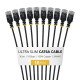 StarTech.com Câble Ethernet Cat6A Noir Ultra-Fin de 30cm, Lot de 10, UTP, Fil de Cuivre Nu Pur, Câble Patch Réseau RJ45 Ultra-Fin 34 AWG, Testé Individuellement