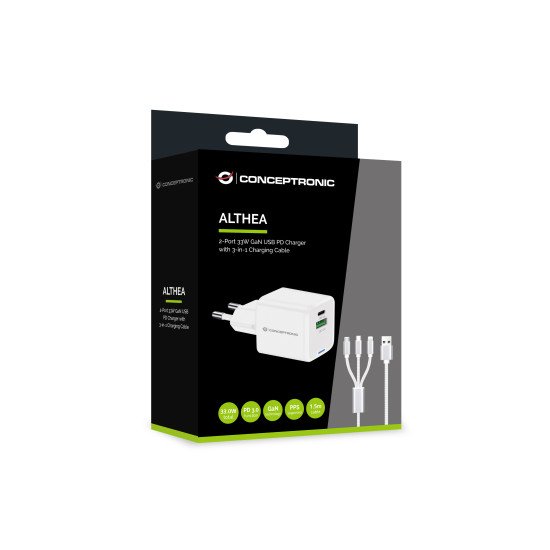 Conceptronic ALTHEA16W chargeur d'appareils mobiles Universel Blanc Secteur Charge rapide Intérieure