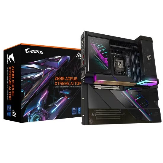GIGABYTE Z890 AORUS XTREME AI TOP Carte Mère - Prend en charge les processeurs Intel Core Ultra (Série 2), VRM 22+1+2 phases, jusqu'à 9500MHz DDR5 (OC), PCIe 5.0 M.2, Wi-Fi 7, Thunderbolt 5 GIGABYTE Z890 AORUS XTREME AI TOP Carte Mère - Prend en charge les processeurs Intel Core Ultra (Série 2), VRM 22+1+2 phases, jusqu'à 9500MHz DDR5 (OC), PCIe 5.0 M.2, Wi-Fi 7, Thunderbolt 5
