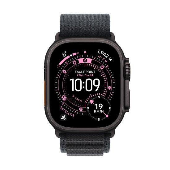 Apple Watch Ultra 3 OLED 49 mm Numérique 422 x 514 pixels Écran tactile 5G Noir Wifi GPS (satellite)