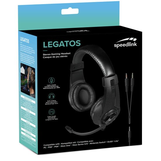 SPEEDLINK LEGATOS Casques Avec fil Arceau Gaming Noir