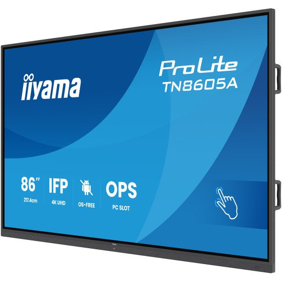 iiyama TN8605A-B1AG Écran d'affichage dynamique Écran plat interactif 2,17 m (85.6") 500 cd/m² 4K Ultra HD Noir Écran tactile