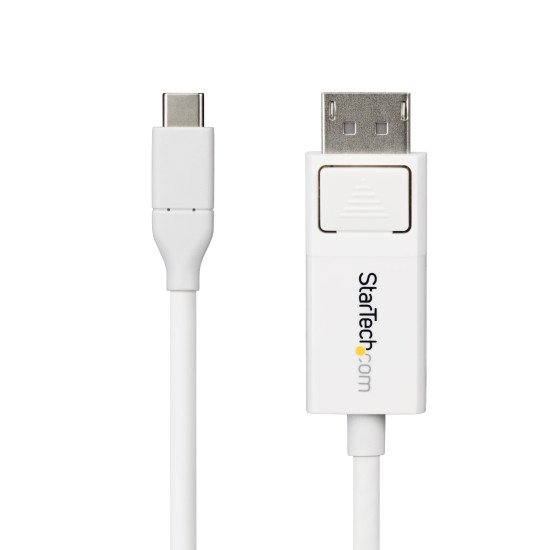 StarTech.com Câble USB-C vers DisplayPort 1.2 de 2m 4K 60Hz, Câble Adaptateur Bidirectionnel DP vers USB-C / USB-C vers DP Réversible, Compatible Thunderbolt, Blanc StarTech.com Câble USB-C vers DisplayPort 1.2 de 2m 4K 60Hz, Câble Adaptateur Bidirectionnel DP vers USB-C / USB-C vers DP Réversible, Compatible Thunderbolt, Blanc