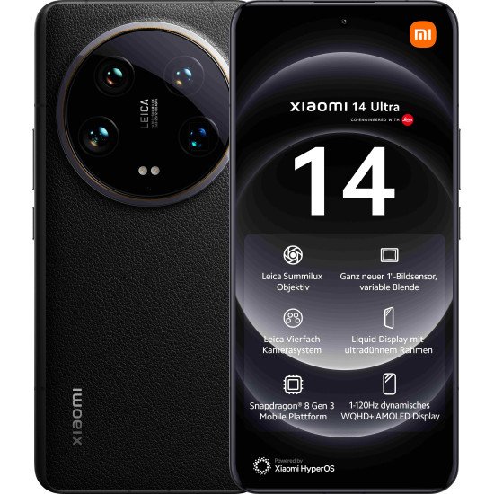 Xiaomi 14 Ultra 17,1 cm (6.73") Double SIM 5G USB Type-C 16 Go 512 Go 5000 mAh Noir Xiaomi 14 Ultra 17,1 cm (6.73") Double SIM 5G USB Type-C 16 Go 512 Go 5000 mAh Noir
