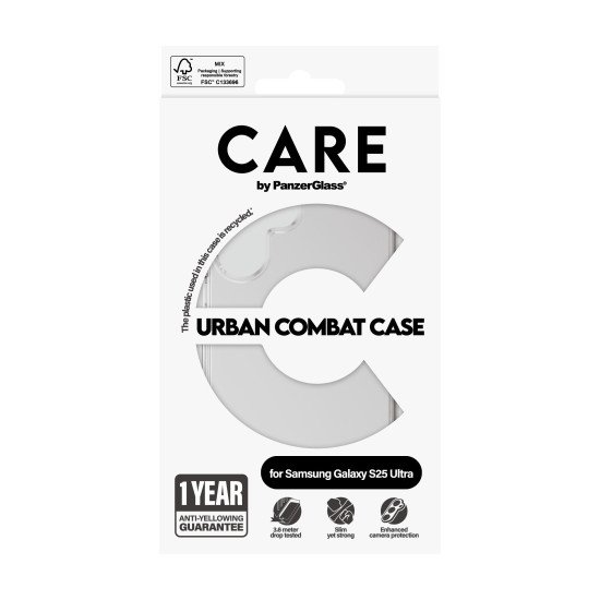 PanzerGlass CARE by ® Flagship Case Transparent Urban Combat w. Clear Frame Samsung Galaxy S25 Ultra coque de protection pour téléphones portables Housse PanzerGlass CARE by ® Flagship Case Transparent Urban Combat w. Clear Frame Samsung Galaxy S25 Ultra coque de protection pour téléphones portables Housse