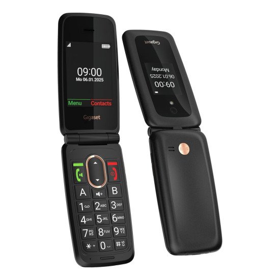 Gigaset GL795 7,11 cm (2.8") 142 g Noir Téléphone pour seniors