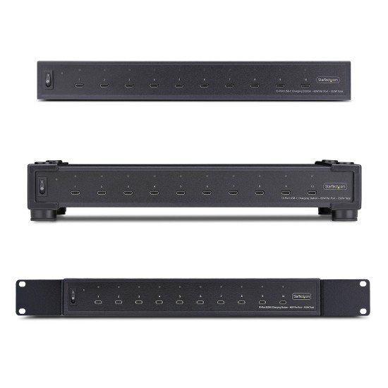 StarTech.com Hub de Recharge USB-C à 10 Ports, 60 W par Port, Puissance Totale de 350 W, Bloc/Station de Recharge Multiport, Conforme TAA