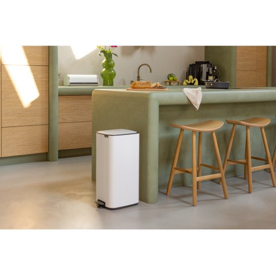 Brabantia Bo Pedal Bin 30 L Rectangulaire Acier Blanc