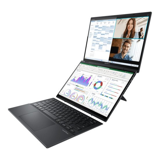 ASUS Zenbook Duo UX8406MA-QL114W Intel Core Ultra 5 125H Hybride (2-en-1) 35,6 cm (14") Écran tactile WUXGA 32 Go LPDDR5x-SDRAM 1 To SSD Wi-Fi 6E (802.11ax) Windows 11 Home Allemand Gris ASUS Zenbook Duo UX8406MA-QL114W Intel Core Ultra 5 125H Hybride (2-en-1) 35,6 cm (14") Écran tactile WUXGA 32 Go LPDDR5x-SDRAM 1 To SSD Wi-Fi 6E (802.11ax) Windows 11 Home Allemand Gris