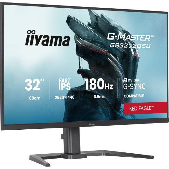 iiyama G-MASTER GB3272QSU-B1 écran PC 80 cm (31.5") 2560 x 1440 pixels Quad HD LED Noir