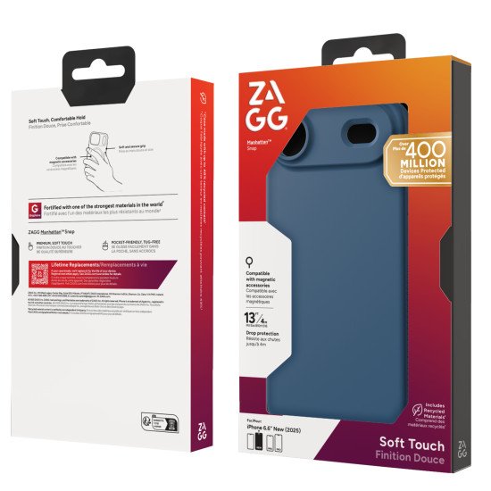 ZAGG Manhattan Snap coque de protection pour téléphones portables 16,5 cm (6.5") Housse Bleu ZAGG Manhattan Snap coque de protection pour téléphones portables 16,5 cm (6.5") Housse Bleu