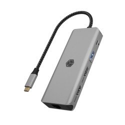 ICY BOX IB-DK4012-CPD Avec fil USB 3.2 Gen 1 (3.1 Gen 1) Type-C Anthracite, Noir