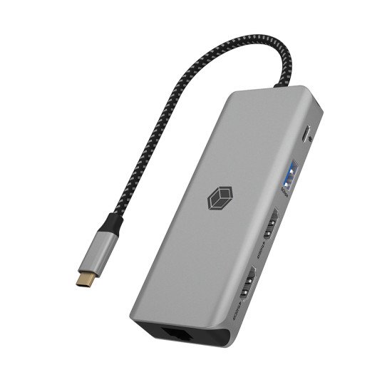 ICY BOX IB-DK4012-CPD Avec fil USB 3.2 Gen 1 (3.1 Gen 1) Type-C Anthracite, Noir