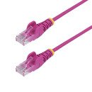 StarTech.com Câble Ethernet CAT6 Rose Fin de 50cm, Sans Accroc, 100W PoE, UTP, LSZH, Fil de Cuivre Pur 28AWG, Cordon Patch Réseau RJ45 avec Serre-Câble, Contrôlé Fluke