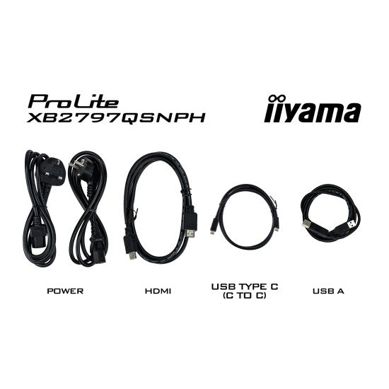 iiyama ProLite XB2797QSNPH-B1 27IN IPS LCD 4MS 2560X1440 350CD/M2 HDMI/DP/USB 2 écran PC 68,6 cm (27") 2560 x 1440 pixels Quad HD Noir