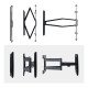 StarTech.com Support Mural Articulé Ultra Fin pour Téléviseurs à Écran Plat Jusqu'à 65" et 45kg, VESA 600x400, Conforme TAA, Profil Bas