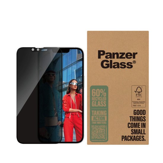PanzerGlass ® 4-Way Privacy Screen Protector iPhone 17e | 16e | 14 | 13 | 13 Pro | Ultra-Wide Fit | Bulk Protection d'écran transparent Apple 50 pièce(s)