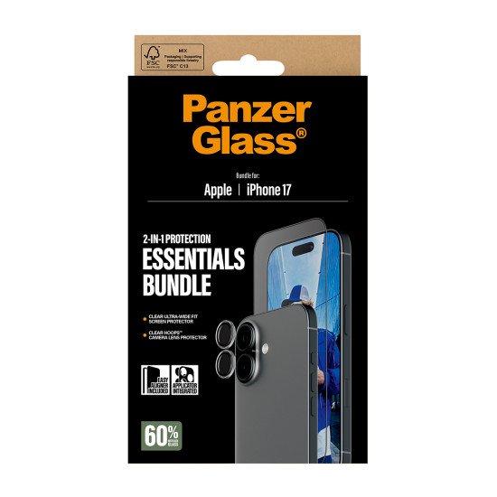 PanzerGlass ® 2-in-1 Essentials Bundle iPhone 17 Protection d'écran transparent Apple 1 pièce(s)