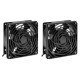 Intellinet Unité de ventilation à 2 ventilateurs pour armoires murales 19", montage en toiture, câble d'alimentation 1,8 m avec prise EU CEE 7/7, format 120 × 120 mm, kit de mise à la terre inclus, noire, garantie à vie