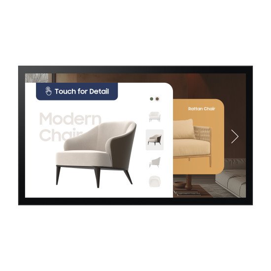 Samsung QM32C-T Écran plat de signalisation numérique 81,3 cm (32") LCD Wifi 400 cd/m² Full HD Noir Écran tactile Tizen 7.0 16/7