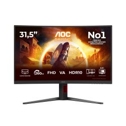 AOC G4 C32G4Z écran PC 80 cm (31.5") 1920 x 1080 pixels Full HD LCD Noir, Rouge