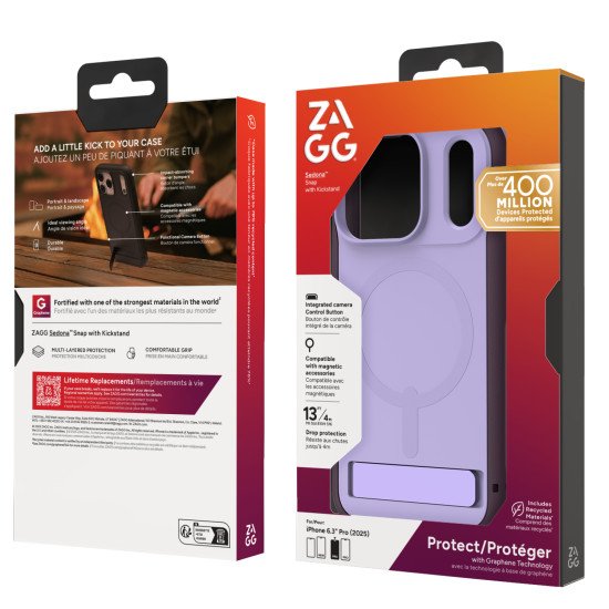 ZAGG Sedona Snap Kickstand coque de protection pour téléphones portables 16 cm (6.3") Housse Violet ZAGG Sedona Snap Kickstand coque de protection pour téléphones portables 16 cm (6.3") Housse Violet