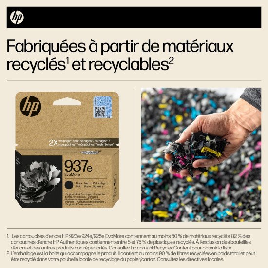 HP 937e Cartouche d'encre authentique Noir EvoMore HP 937e Cartouche d'encre authentique Noir EvoMore