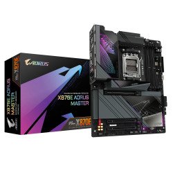 GIGABYTE Carte mère X870E AORUS MASTER - Prend en charge les processeurs AMD Ryzen 9000, VRM numérique 16+2+2 phases, jusqu'à 8200MHz DDR5 (OC), 4xPCIe 5.0 + 4xM.2, Wi-Fi 7, LAN 5GbE, USB 3.2 Gen 2x2 GIGABYTE Carte mère X870E AORUS MASTER - Prend en charge les processeurs AMD Ryzen 9000, VRM numérique 16+2+2 phases, jusqu'à 8200MHz DDR5 (OC), 4xPCIe 5.0 + 4xM.2, Wi-Fi 7, LAN 5GbE, USB 3.2 Gen 2x2