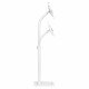 Manhattan Support de sol antivol pour tablette et iPad, universel, rotation 360°, inclinaison +20° à -110°, verrouillable, blanc, pour tablettes 7,9"–11", hauteur réglable 790 à 1190 mm, fixation à l'arrière au sol possible