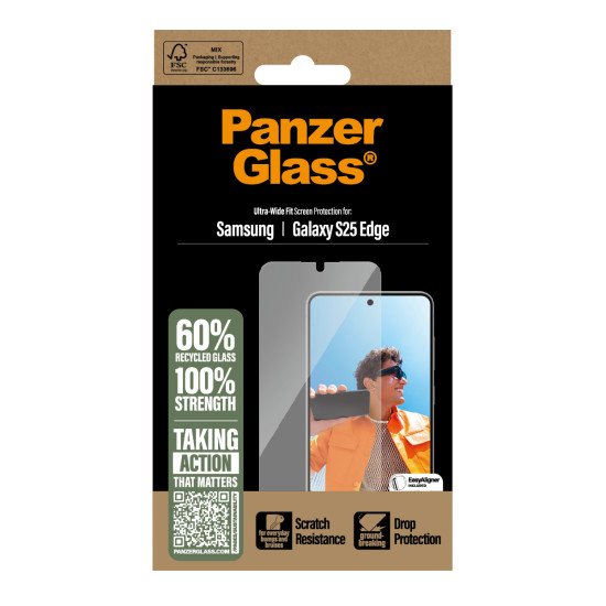 PanzerGlass ® Screen Protector Samsung S25 Edge | Ultra-Wide Fit Protection d'écran transparent 1 pièce(s) PanzerGlass ® Screen Protector Samsung S25 Edge | Ultra-Wide Fit Protection d'écran transparent 1 pièce(s)