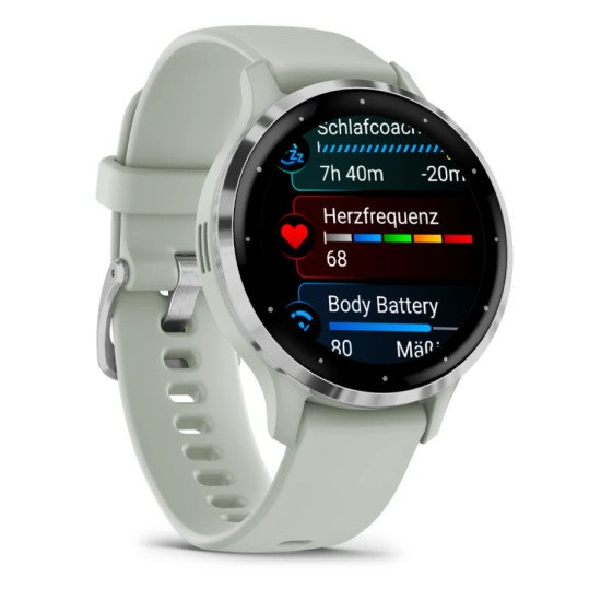 Garmin Venu 3S 3,05 cm (1.2") AMOLED 41 mm Numérique 390 x 390 pixels Écran tactile Gris, Argent Wifi GPS (satellite)
