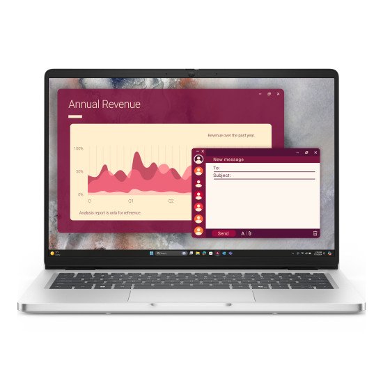 DELL Pro 14 PC14250 Intel Core Ultra 5 235U Ordinateur portable 35,6 cm (14") Full HD+ 16 Go DDR5-SDRAM 512 Go SSD Wi-Fi 6E (802.11ax) Windows 11 Pro US International Platine, Argent