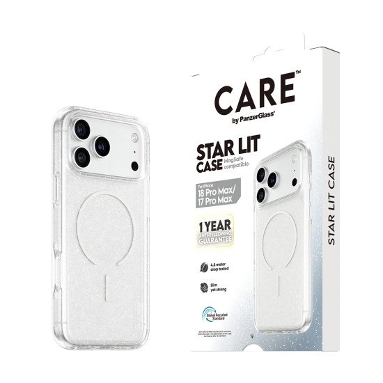 PanzerGlass CARE™ by ® Star Lit Case w. MagSafe iPhone 2026 Pro Max | 17 Pro Max coque de protection pour téléphones portables Housse Transparent