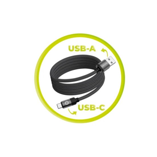 Mobile Origin MC2-USBA-1M-BLK câble USB USB 2.0 USB C 0,48 Gbit/s Noir