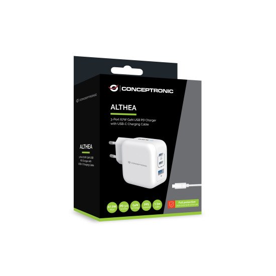 Conceptronic ALTHEA17W chargeur d'appareils mobiles Universel Blanc Secteur Charge rapide Intérieure