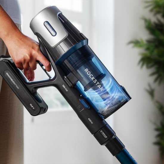 Cecotec Conga Rockstar RS50 Aspirateur balai Batterie Sec Sac à poussière 0,5 L 400 W Noir, Bleu 2200 Ah