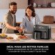 Ninja DualZone Double 7,6 L Autonome Friteuse d'air chaud Noir