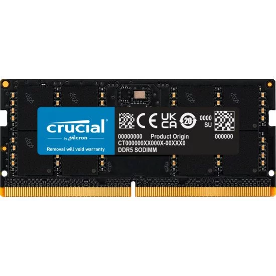 Crucial SORAM D5 5200 48GB CL46 - 48 GB module de mémoire 48 Go 1 x 48 Go DDR5 5600 MHz ECC Crucial SORAM D5 5200 48GB CL46 - 48 GB module de mémoire 48 Go 1 x 48 Go DDR5 5600 MHz ECC