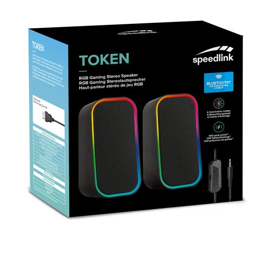 SPEEDLINK TOKEN RGB Noir Avec fil &sans fil 6 W