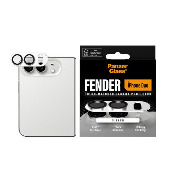 PanzerGlass ® Fender Camera Lens Protector Silver iPhone Duo Protection d'écran transparent Apple 1 pièce(s)