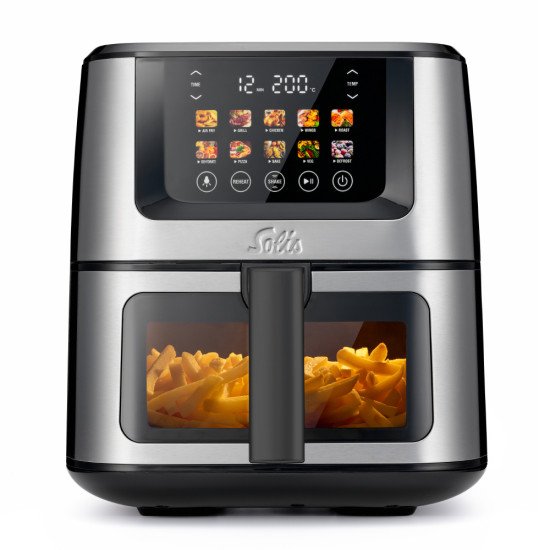 Solis Air Fry & Dry XL Unique 7,5 L Autonome 1870 W Friteuse d'air chaud Noir, Argent