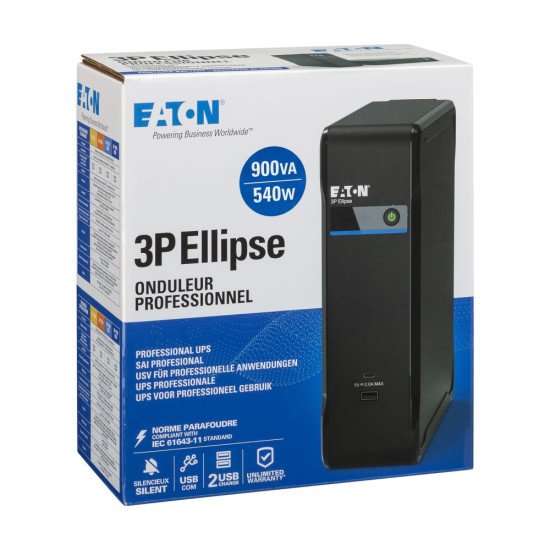 Eaton 3P Ellipse UPS Veille 0,9 kVA 540 W 4 sortie(s) CA Eaton 3P Ellipse UPS Veille 0,9 kVA 540 W 4 sortie(s) CA