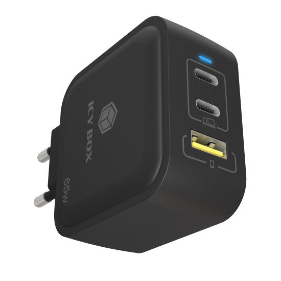 ICY BOX IB-PS1030-PD Universel Noir Secteur Charge rapide Intérieure