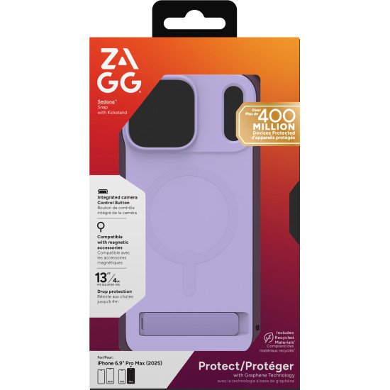 ZAGG Sedona Snap Kickstand coque de protection pour téléphones portables 17,5 cm (6.9") Housse Violet