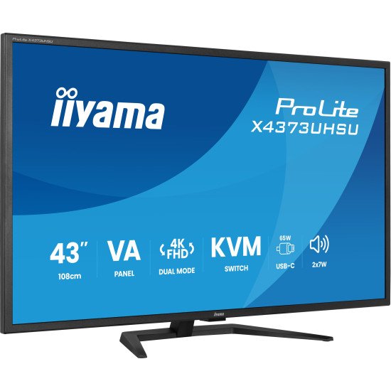 iiyama ProLite X4373UHSU-B2 écran PC 109,2 cm (43") 3840 x 2160 pixels 4K Ultra HD LED Noir