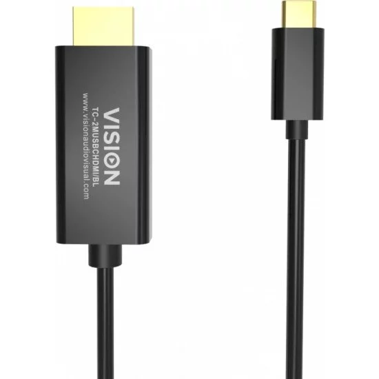 Vision TC 2MUSBCDP8K/BL câble DisplayPort 2 m USB Type-C Noir Vision TC 2MUSBCDP8K/BL câble DisplayPort 2 m USB Type-C Noir
