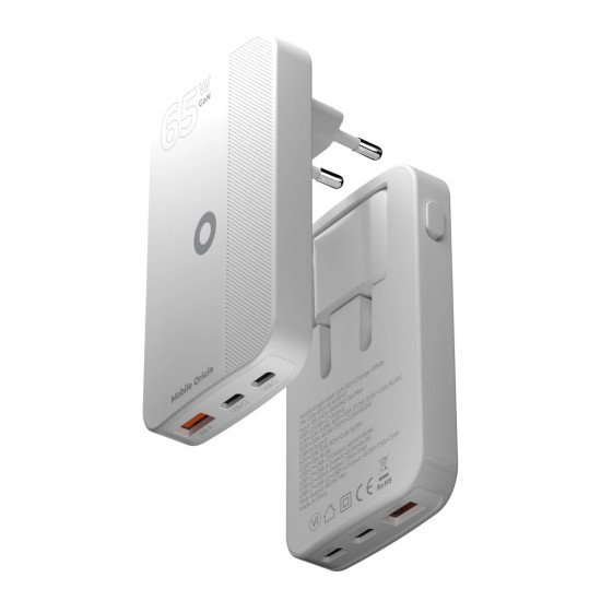 Mobile Origin GAN-65W-SLM-WHT chargeur d'appareils mobiles Universel Blanc USB Charge rapide Intérieure