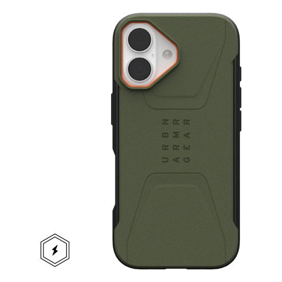 Urban Armor Gear 114547117297 coque de protection pour téléphones portables 16 cm (6.3") Housse Olive, Orange